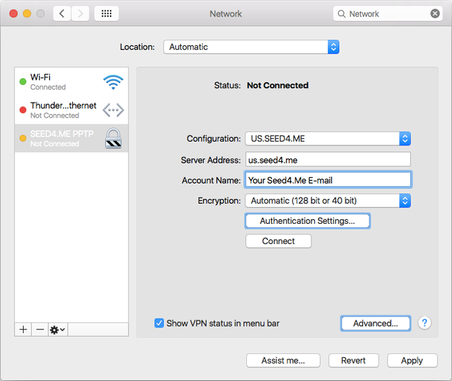 manual vpn configuration for mac