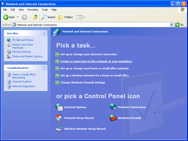 Rücknetzwerk in Windows XP einrichten